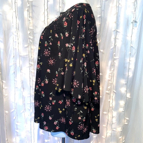 LANE BRYANT ⭐️ Ángel Wing Black Floral Blouse - Picture 4 of 8